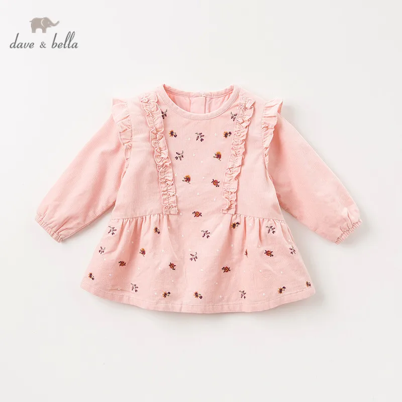 Детская футболка с рюшами длинным рукавом и цветочным принтом для девочек