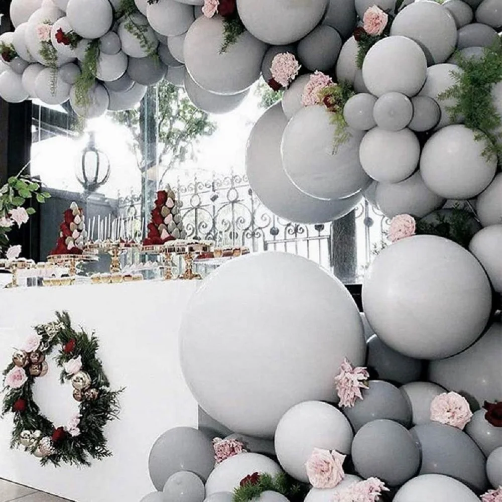 

20pcs 30pcs 50pcs 5inch 10inch Pastel Gray Balloons Matte Gray Macaron Balloon Wedding Decorations Birthday Party Supplies