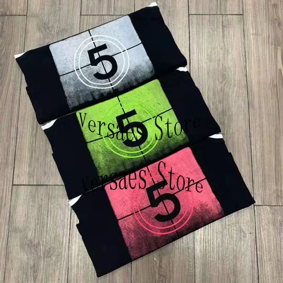 

2021 luxury design digital printing fashion women's sleeveless top temperament versatile slim round neck short sleeve T-shirt