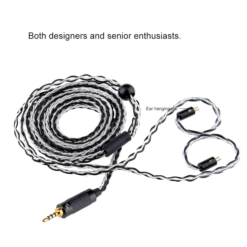 Лампа указателя 8 Core с серебряным покрытием кабель HIFI наушники MMCX/2Pin разъем