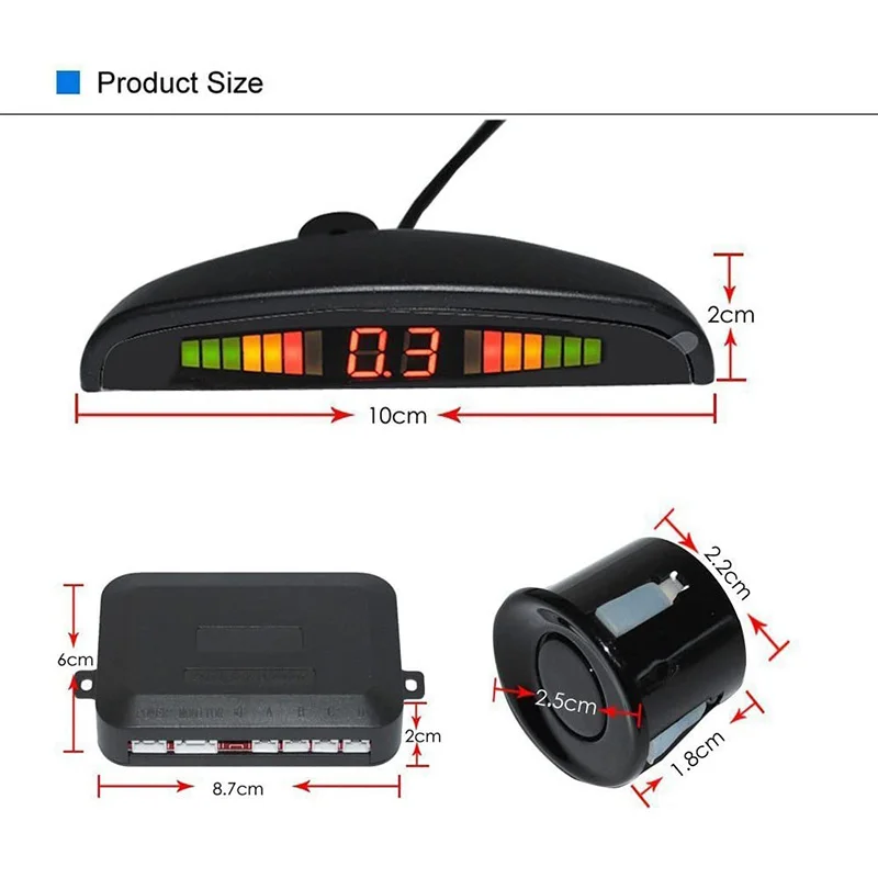 2021 универсальный автомобильный радар 2 Вт светодиодный датчик парковки с 4
