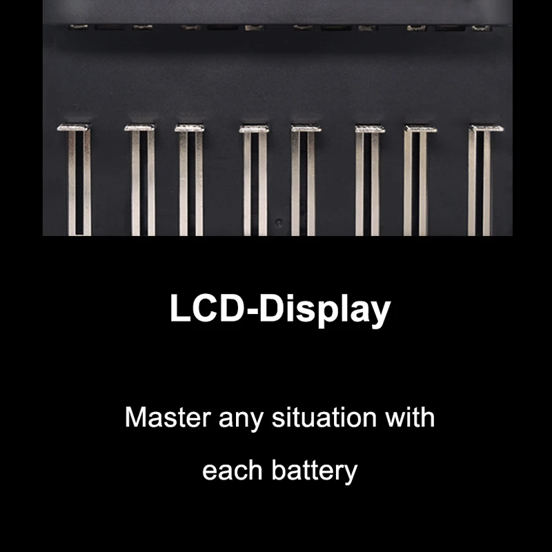 Умное зарядное устройство с 8 слотами ЖК-дисплей USB для аккумуляторных батарей