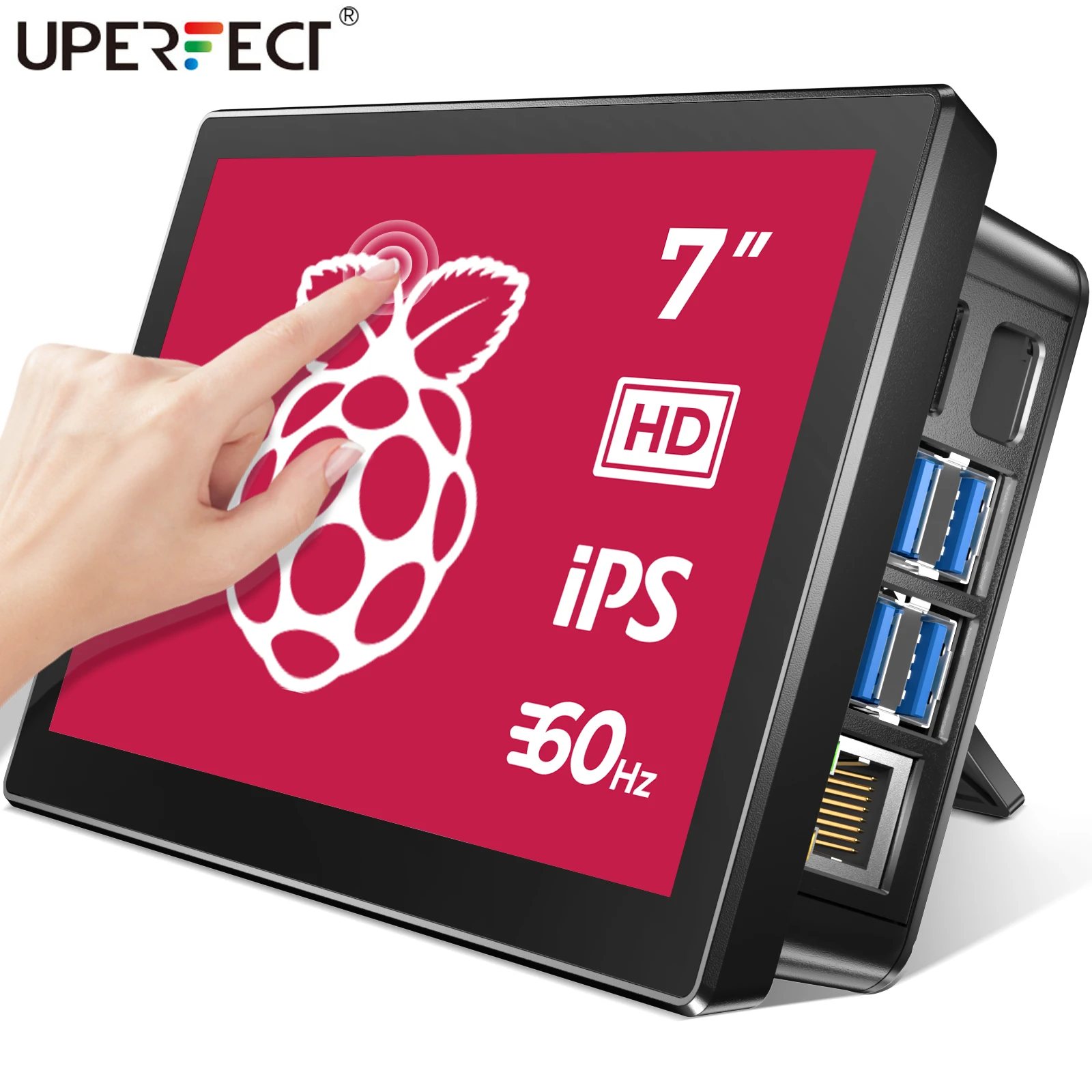 UPERFECT 7 дюймов Raspberry Pi 4 сенсорный Экран Rasberry 3 Портативный монитор RasPi 2 Нуля Дисплей 1024x600 60 Гц Raspberri сенсорный Экран - изображение