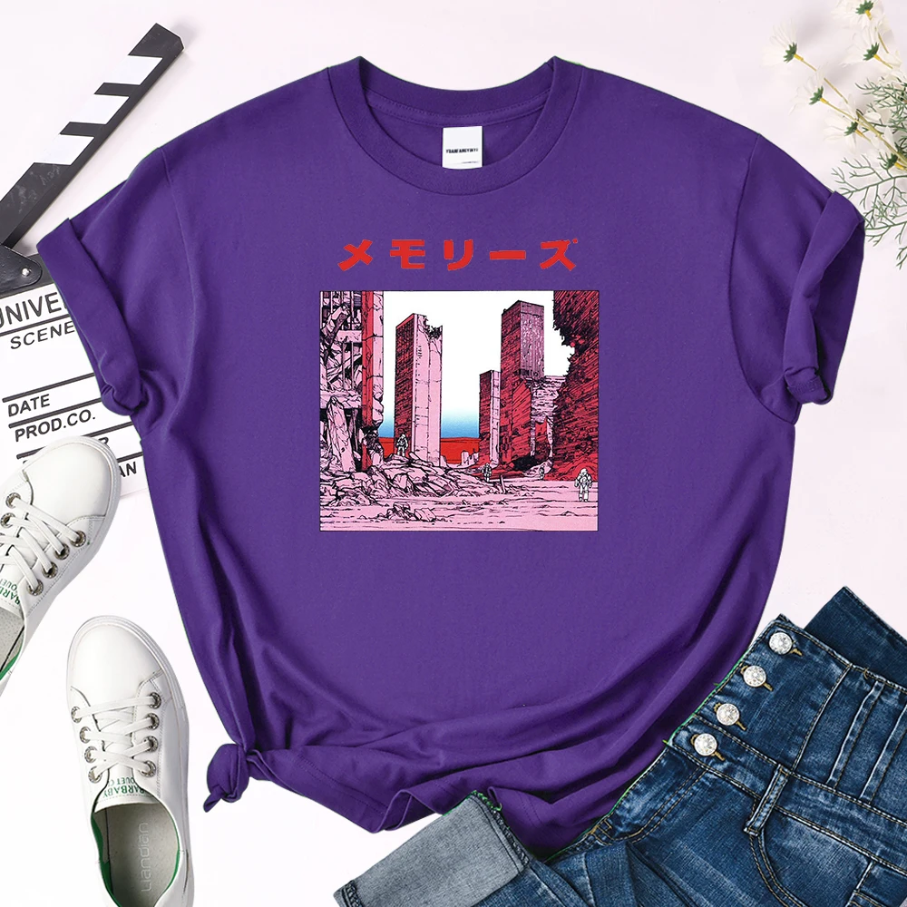 

Womens T Shirts Ruins And Investigation Team Cartoon Print Top Female Oversize Loose T Shirt Lady Summer Skin-Friendly Slim Tees