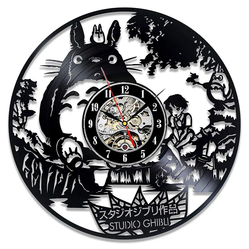 14 Студийные настенные часы Ghibli Totoro с мультипликационным принтом «Мой сосед Тоторо», виниловые часы-пластинка, настенные домашние декоративные часы, рождественский подарок для детей - Цвет: 14