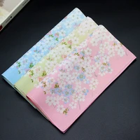 12pcs 43cm 43cm 60s japanese handkerchief ladies printed cherry blossom handkerchief small square