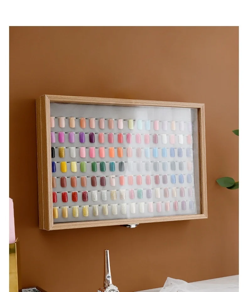

Fake Nail Tips Showing Case Ring Shape Display Holder UV Gel Polish Color Decoration Storage Box Nail Art Salon Accessories