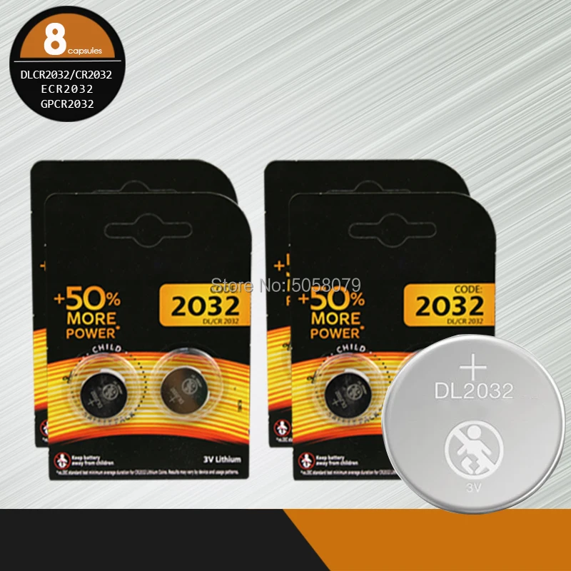 8 шт. для DURACELL 3V CR 2032 батарея монет DL2032 5004LC KL2032 литиевая Кнопка CR2032 часов