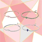 Женский браслет из серебра 2021 пробы, с синим камнем