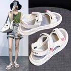 Туфли женские тапочки летние сандалии женские 2021 новые модные красные кожаные спортивные плоские сандалии женские сандалии