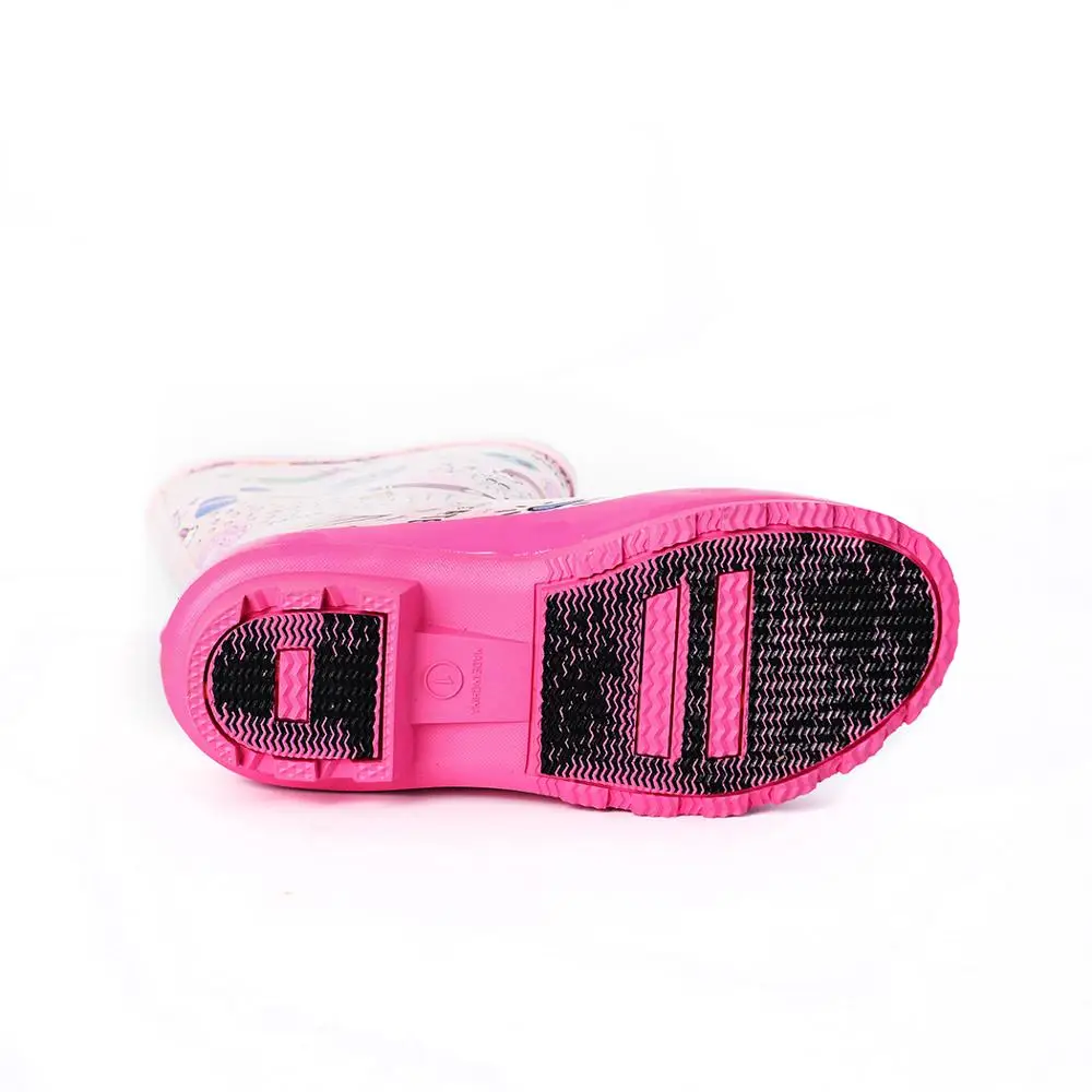 Детские резиновые сапоги милые водонепроницаемые с мультяшным принтом для