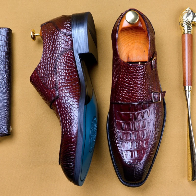 Итальянская дизайнерская мужская декоративная застёжка обувь из натуральной