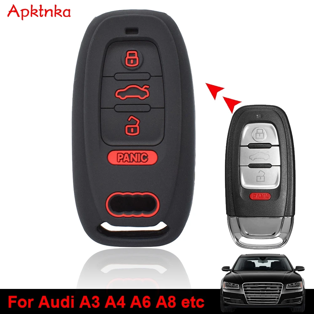 Apktnka For Audi A4 S4 A5 S5 A6 S6 A7 S7 A8 S8 Q5 Allroad Silicone Remote Key Case Fob Shell Cover Skin Jacket Sleeve