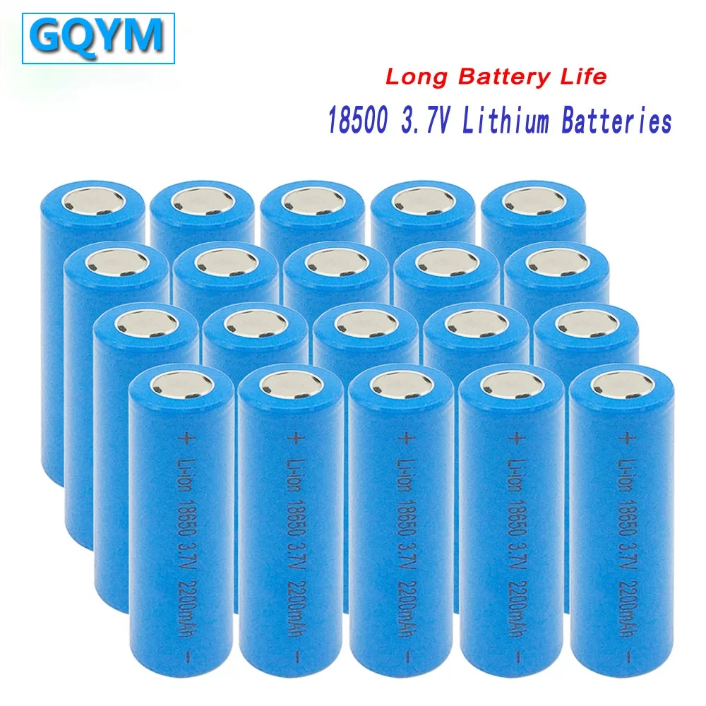 

8PCS GQYM Hot Sale 18650 3.7V 2200mAh High-performance Rechargeable Battery Glare Flashlight Toy Lithium Batteries