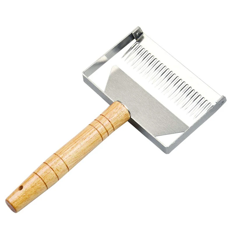 

Инструмент вилка для распечатывания медовых сот, медогон, вилка-скребок для меда, деревянная ручка, нержавеющая сталь скребок пчеловодства