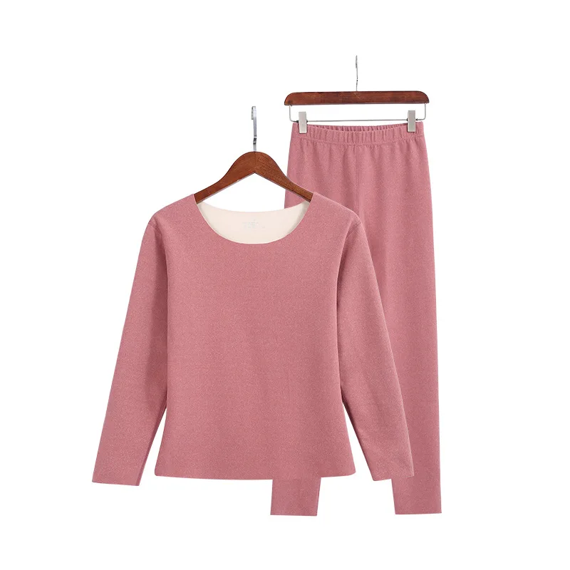 

New 2021 Double Side Fleece Women's Thermal Underwear Set Plus Size Men's Winter Clothes Warm Long Johns Suit Female Second Skin