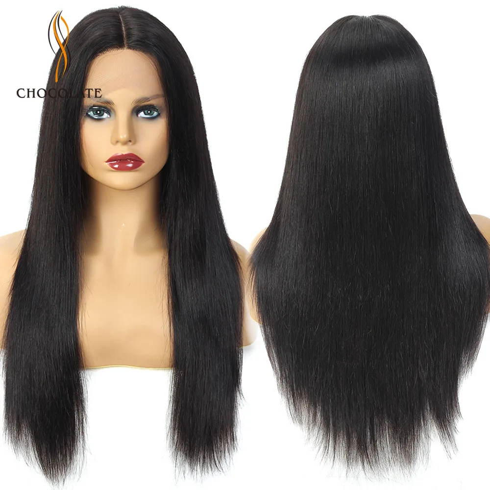 Синтетические волосы на кружеве парик человеческих волос Прямые 30 дюймов hd