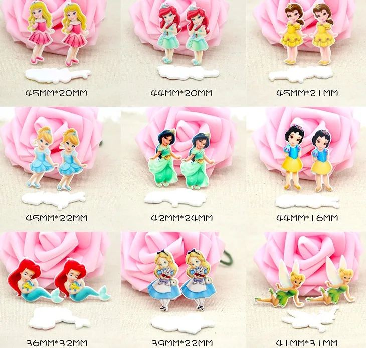 Mixed 12pcs Принцесса слизи амулеты аксессуары для волос шпильки украшения DIY Ювелирные изделия милые девушки смолы слизи амулеты - Окраска металла: Mixed 12pcs