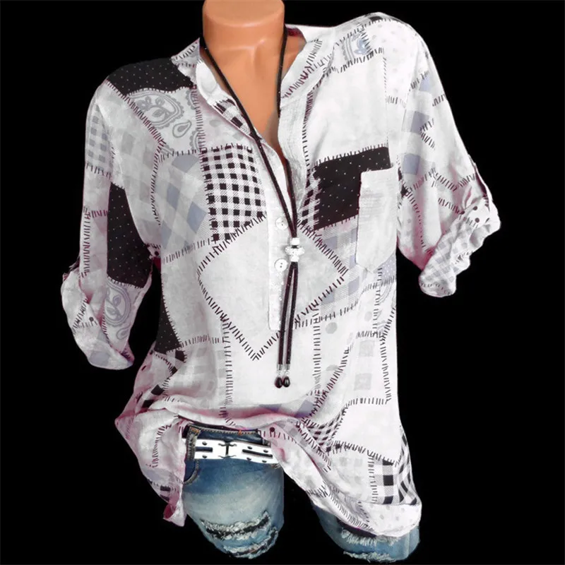 Женская сорочка женские топы женская одежда модные блузы размера плюс 2020|Блузки|