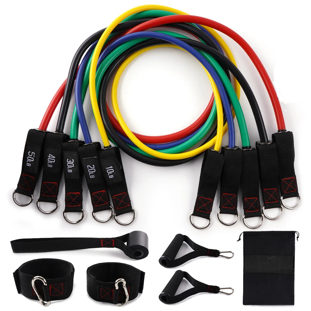

11Pcs Resistance Bands Set Pull Rope Elastic Rope Fitness Rubber Tubes Band Stretch Training Home Gyms Workout Elastic Pull Rope