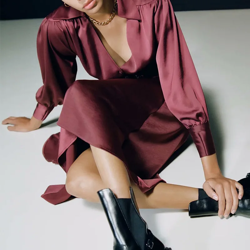 

2020 New Arrival Spring Autumn Women Dress Solid Elastic High Waist Dress Fashion Ladies Dress Elegant Girls Causal Outfits