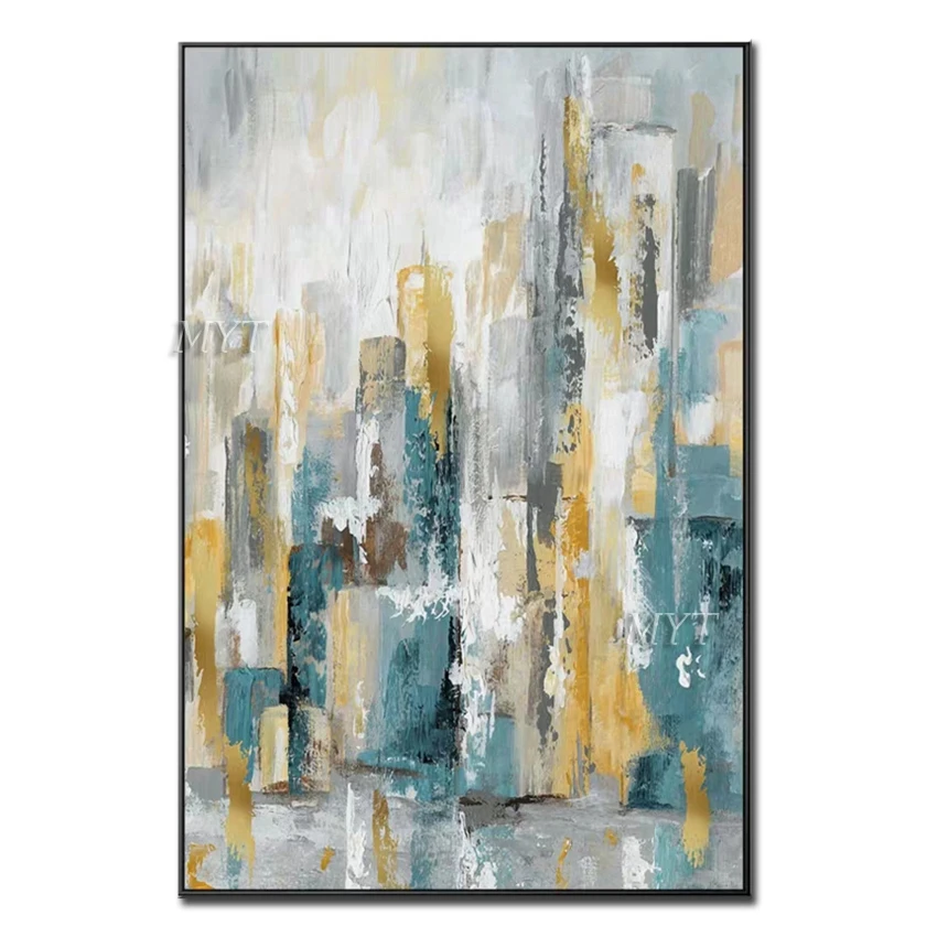 Большой размер домашний декор Ручная роспись Абстрактная морской пейзаж картина