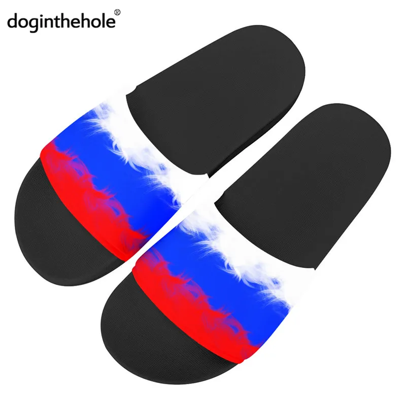 

Doginthehole 2021 новые женские синие Красные флаги Тапочки Черные домашние плоские тапочки для женщин уличные пляжные слайды сандалии в французском стиле