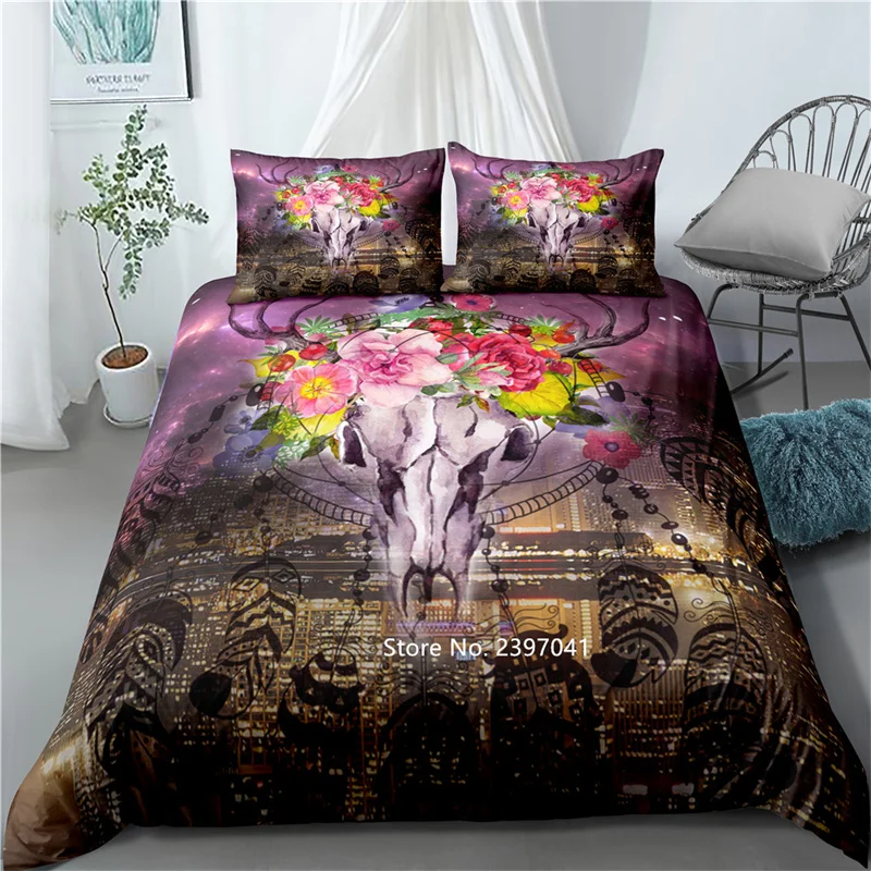 

Home Textile 3D Digital Printing Color Painting Tiger Wind Bell Bedding Set 2-3 Pieces Quilt Cover Pillowcase Bedroom Decoration