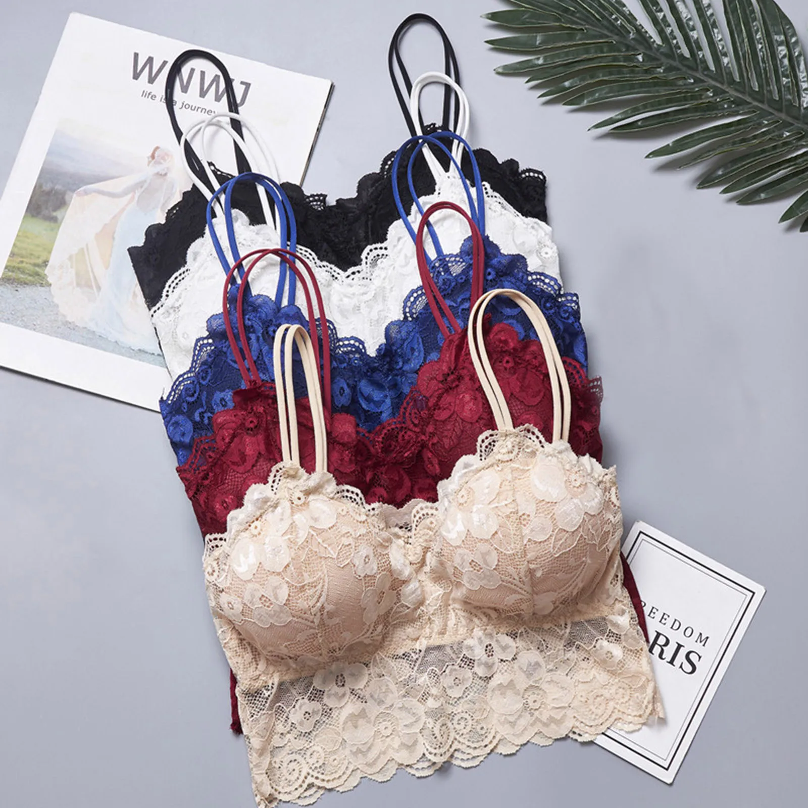 

Ladies' Lace Strapless Underwear Strapless Padded Back Large Size Sexy fashion vest padded vest women's underwear