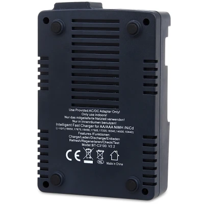 Опус BT-C3100 V2.2 смарт-универсальный Батарея Зарядное устройство 10860 Зарядное устройство с 4 ЖК-дисплей слоты для 10440 14500 16340 18650 батарея разъем ЕС