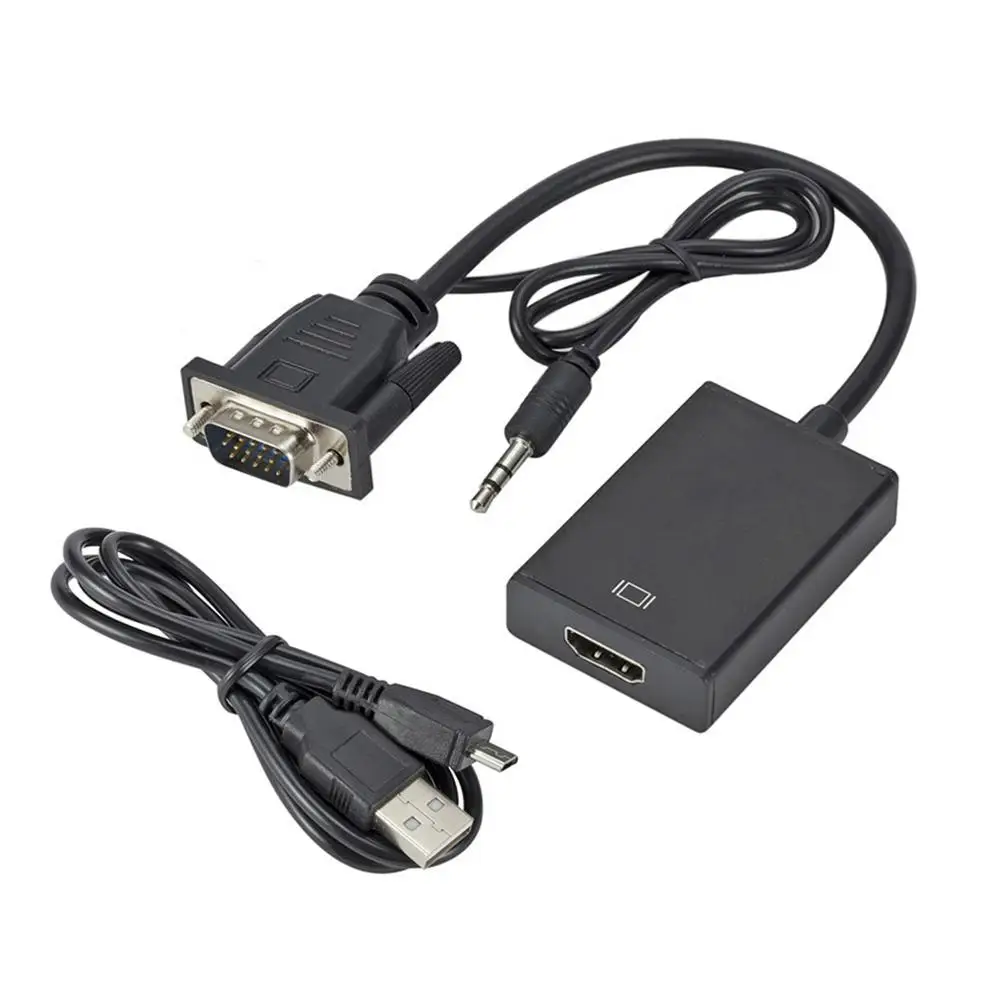 VGA к HDMI конвертеры 1080P ПК папа Женский видео конвертер кабель адаптер 3 5 мм аудио с