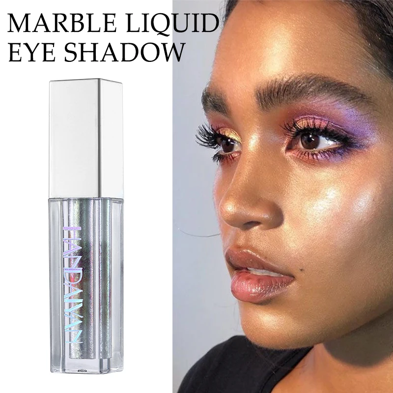 10 цветов Металлические Блестящие дымчатые тени для век мраморные жидкие