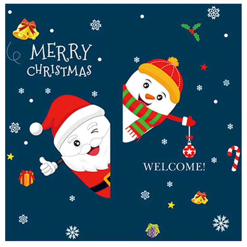 Самоклеящаяся Съемная Настенная Наклейка с Санта-Клаусом снеговиком | Дом и сад