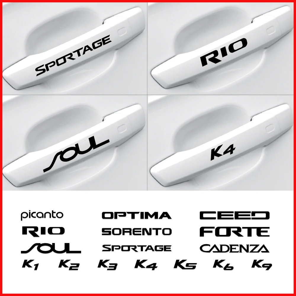 4 шт. наклейки на дверную ручку автомобиля для Kia Ceed Sorento Forte Soul Sportage Optima Cadenza Rio Picanto