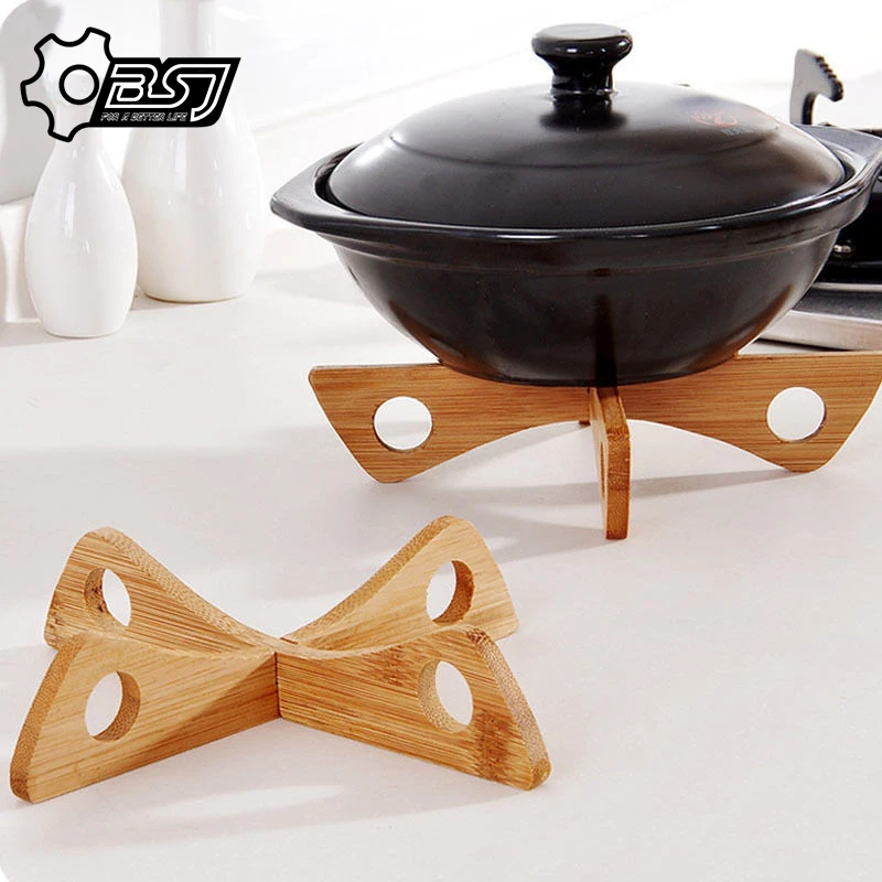 Абсолютно Новый бамбуковый термостойкий держатель ковриков со съемной кухонной