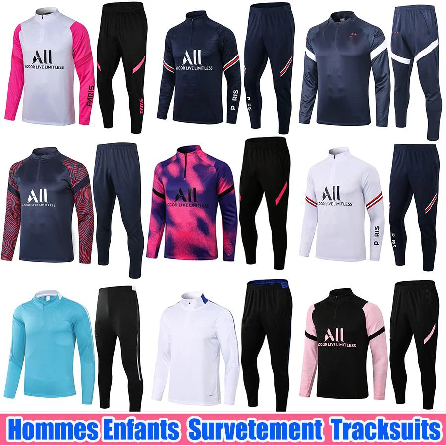 

Training Suit MEN + Kids 21 22 PSG Sportswear Football Training 2021 2022 Survatment Foot Chandal Football Training