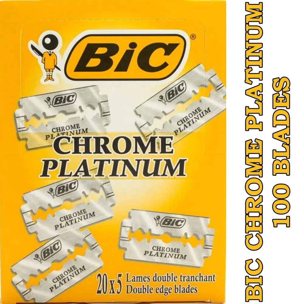 Бритвенные лезвия BIC Chrome Platinum с двойным краем 100 шт. | Красота и здоровье
