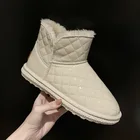 Новинка Зима 2021, женские зимние ботинки, женские ботильоны, дамские уличные ботинки с хлопковой подкладкой, теплые бархатные ботинки на плоской подошве для студентов