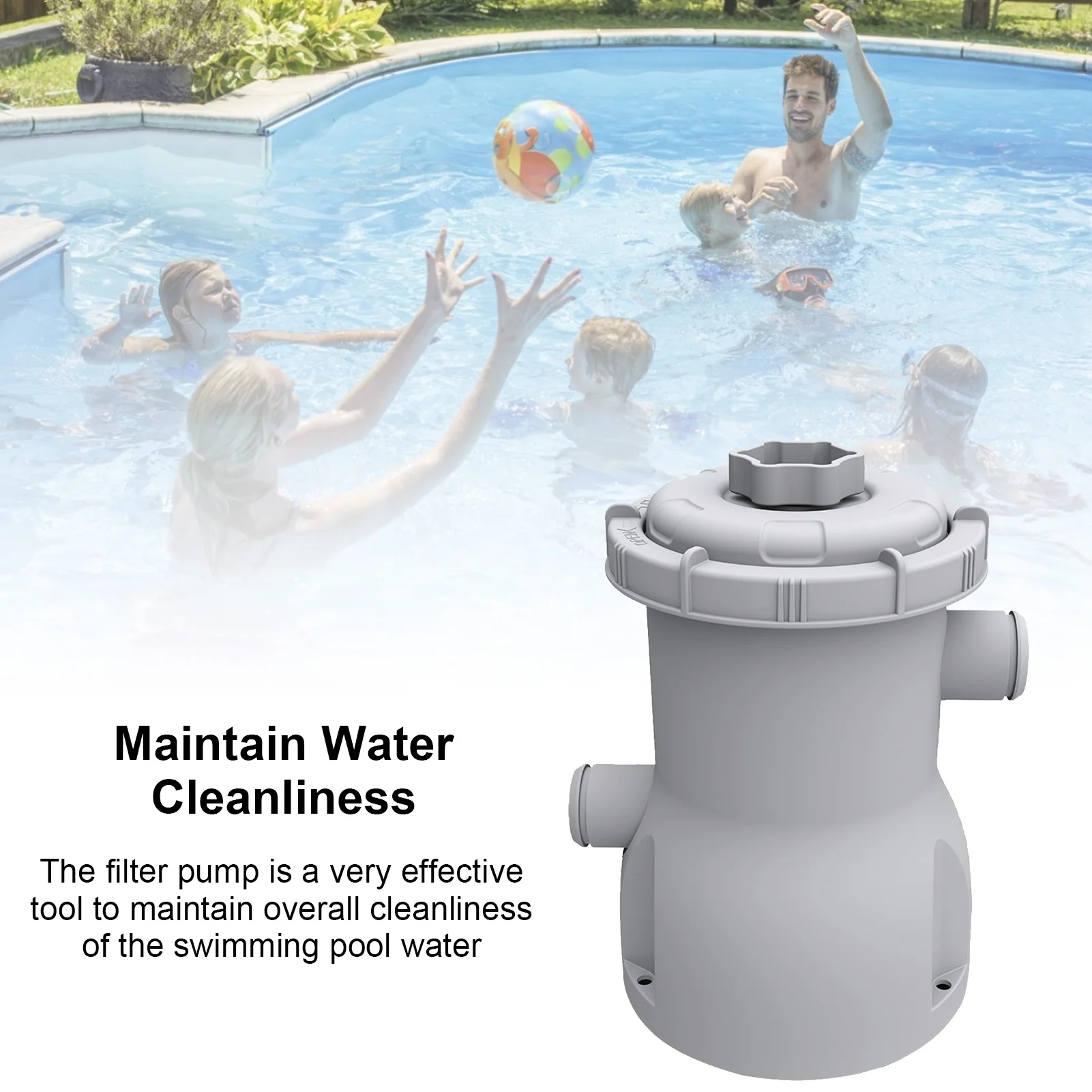 

300GAL Water Pump Filter for Home Swimming Pool Cycling Filtration
