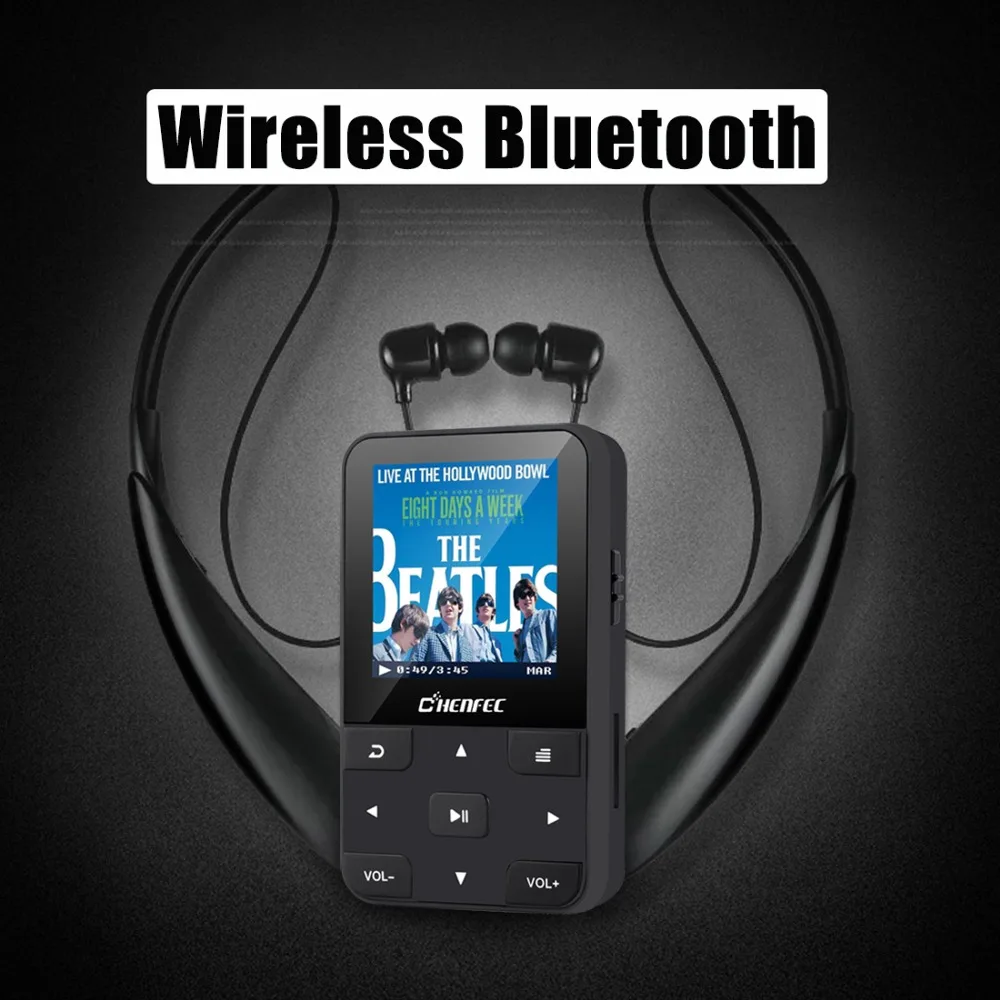 Мини клип Bluetooth MP3-плеер HIFI без потерь Музыкальный плеер с рекордером, fm-радио Поддержка TF карты+ повязка