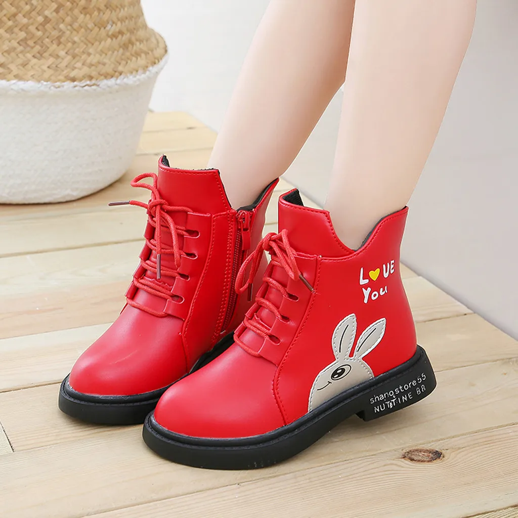 winter boots Children Baby toddler girl boots princess Cartoon Shoes Leather Winter Cotton Warm winter boots kids#Y3 - Цвет: C