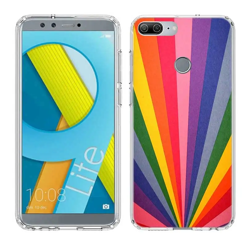 Разноцветные Милые чехлы с радужным рисунком чехол сердцем для Huawei Honor 20 Pro 8X 9 10 lite