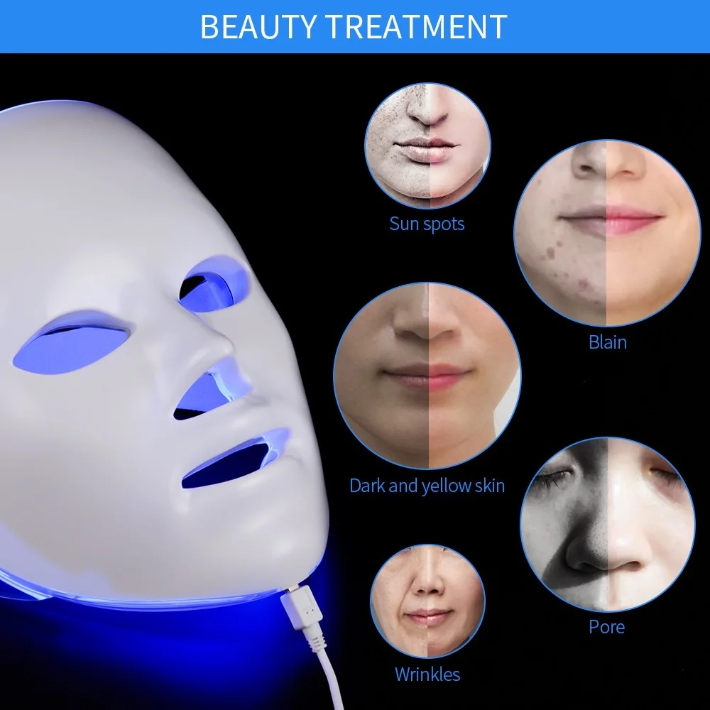 

LED Mask For Face Neck EMS Micro-current Anti Wrinkle Acne Removal Skin Rejuvenation Electric Facial Beauty Machine