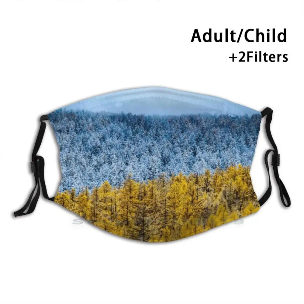 

Snowy Forest Print Reusable Pm2.5 Filter DIY Mouth Mask Kids Forest Snow Snowy Winter Nature Trees Landscape Woods Christmas