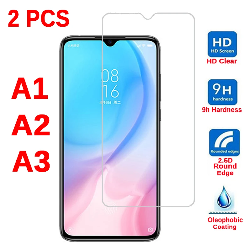 2 шт. Защитное стекло для Xiaomi mi A3 A2 A1 закаленное Lite светильник Xio Xia Защитная пленка