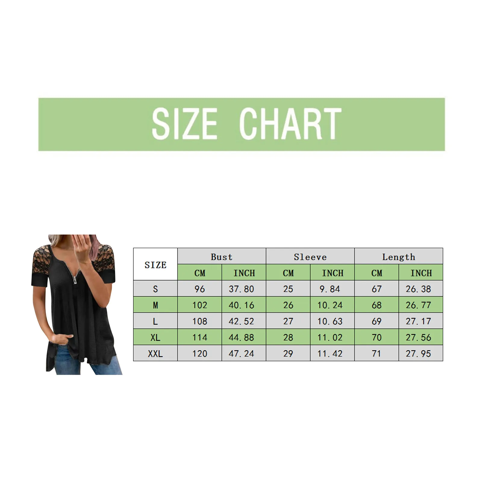 

Womens Lace Short Sleeve T-Shirt Zipper Summer Casual Solid Color O-Neck Top Pullover All-match Lady T Shirt Tops
