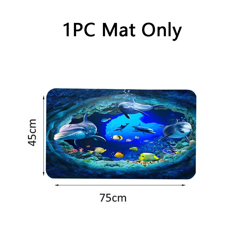 4/3/1 шт. Синий Океан Дельфин Водонепроницаемый Ванная комната душа Шторы коврик