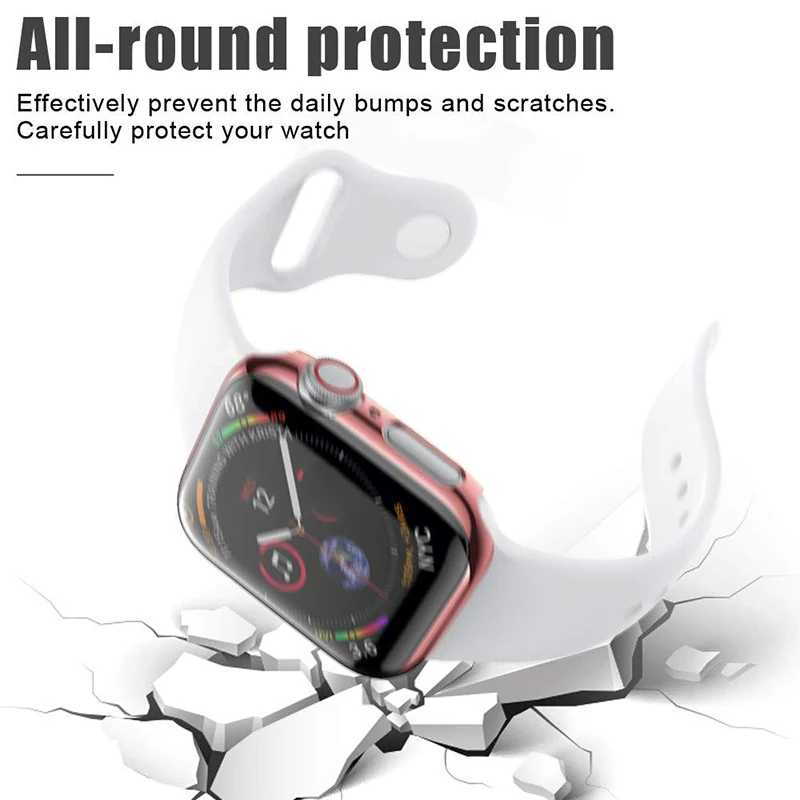 Чехол из поликарбоната для Apple Watch 4 3 полоса защитная экрана 42 мм 44 38 40
