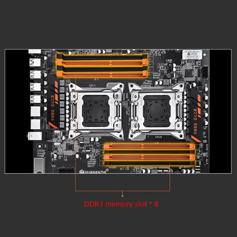 Günstig Huananzhi X79-8D Motherboard Intel Dual CPU LGA 2011 E5 2689 2670 V2 DDR3 1333/1600/1866MHz 256GB M.2 NVME SATA3 USB3.0 E-ATX