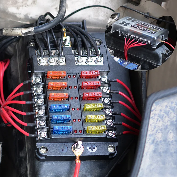 12V 32V Пластик крышка Держатель плавкого предохранителя M5 серьги гвоздики со